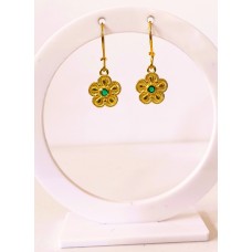 Ασημένια Σκουλαρίκια βυζαντινά κρεμαστά με ζιργκόν (SE82)